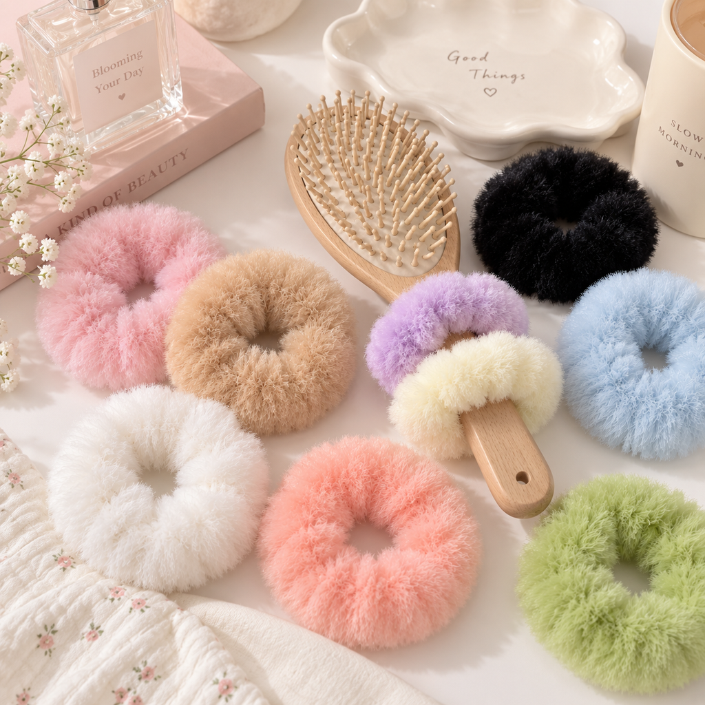 Colorful Fluffy Plush Scrunchie