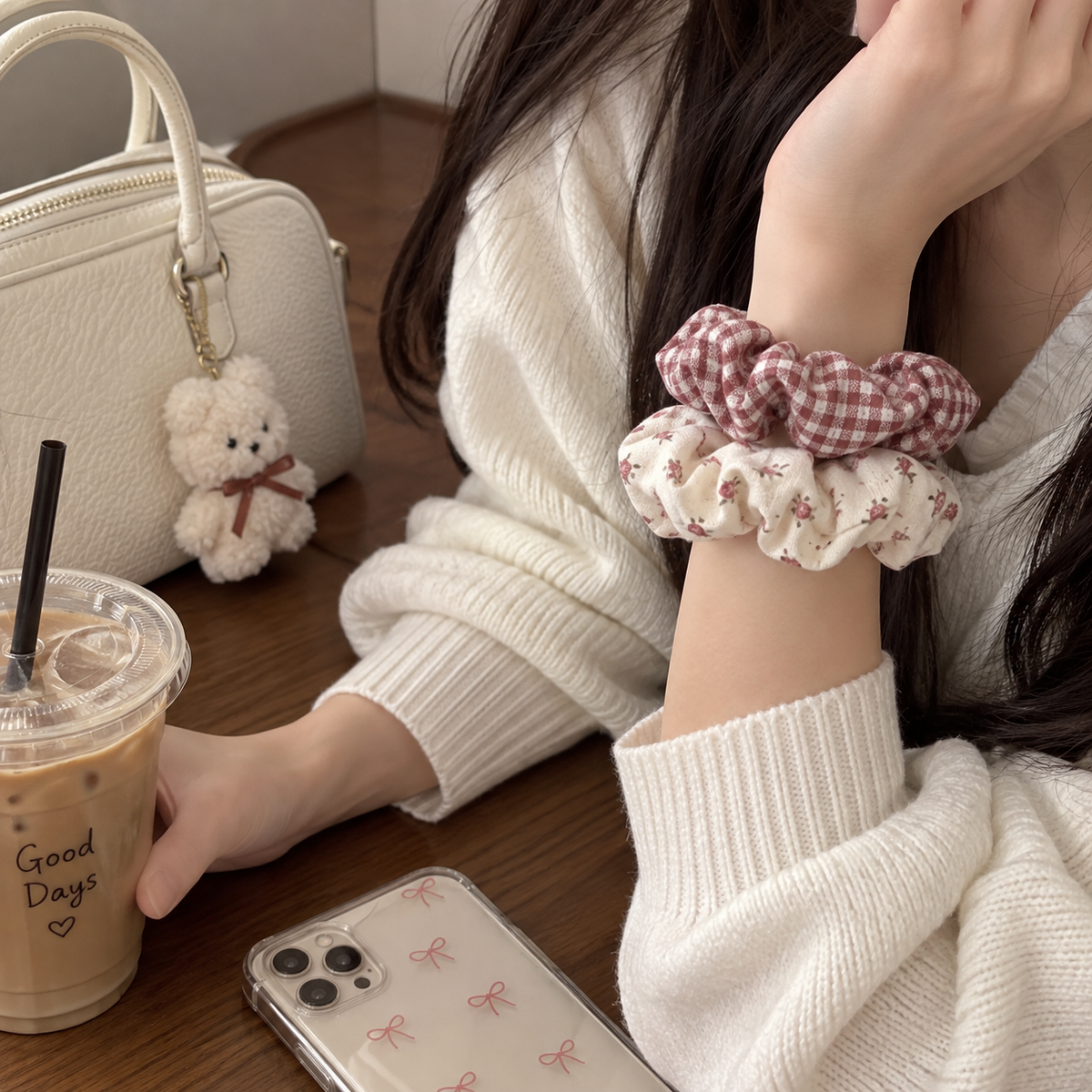Korean Plaid Retro Scrunchie