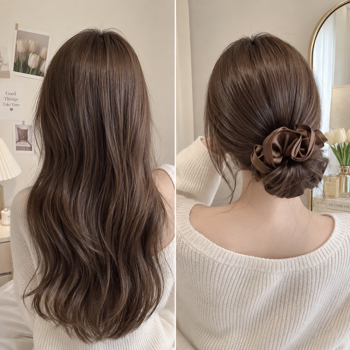 Korean Satin Bow Scrunchie